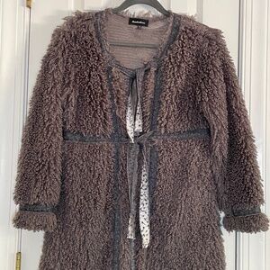 Luxury Grey Chenille Teddy Jacket/Cardigan